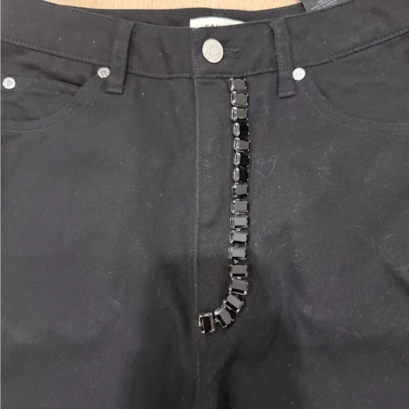 NWOT Sandro black rhinestone oversized jeans - Picture 4 of 7
